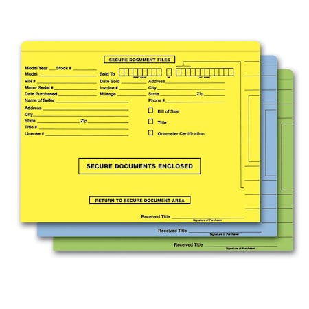 Asp File Right Color-Code Deal Jacket, 9 1/2" X 12 5/8", 500 Per Box Pk 3031